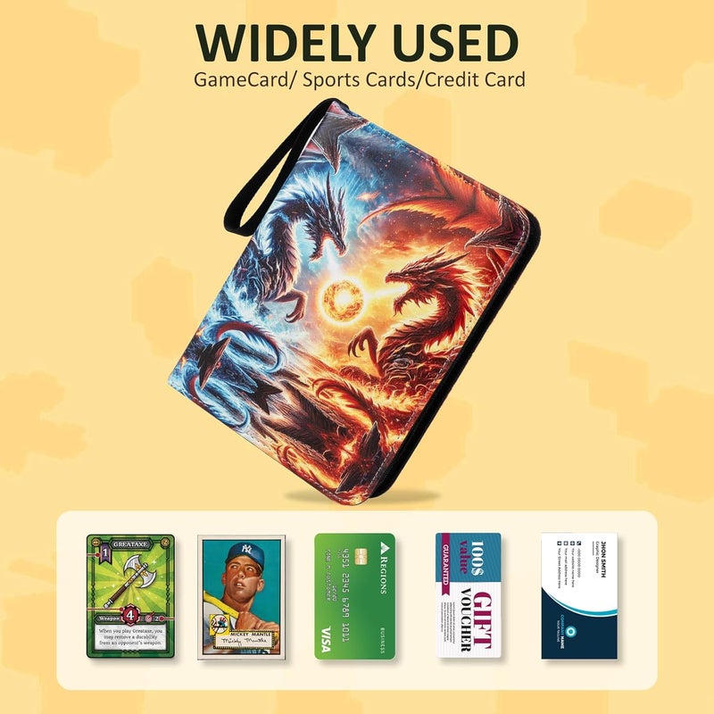 KKTROVE Trading Card Binder Album, 400 Pockets, 50 Removable 4-Pocket Pages, Waterproof (Dragon-A) - Image 4